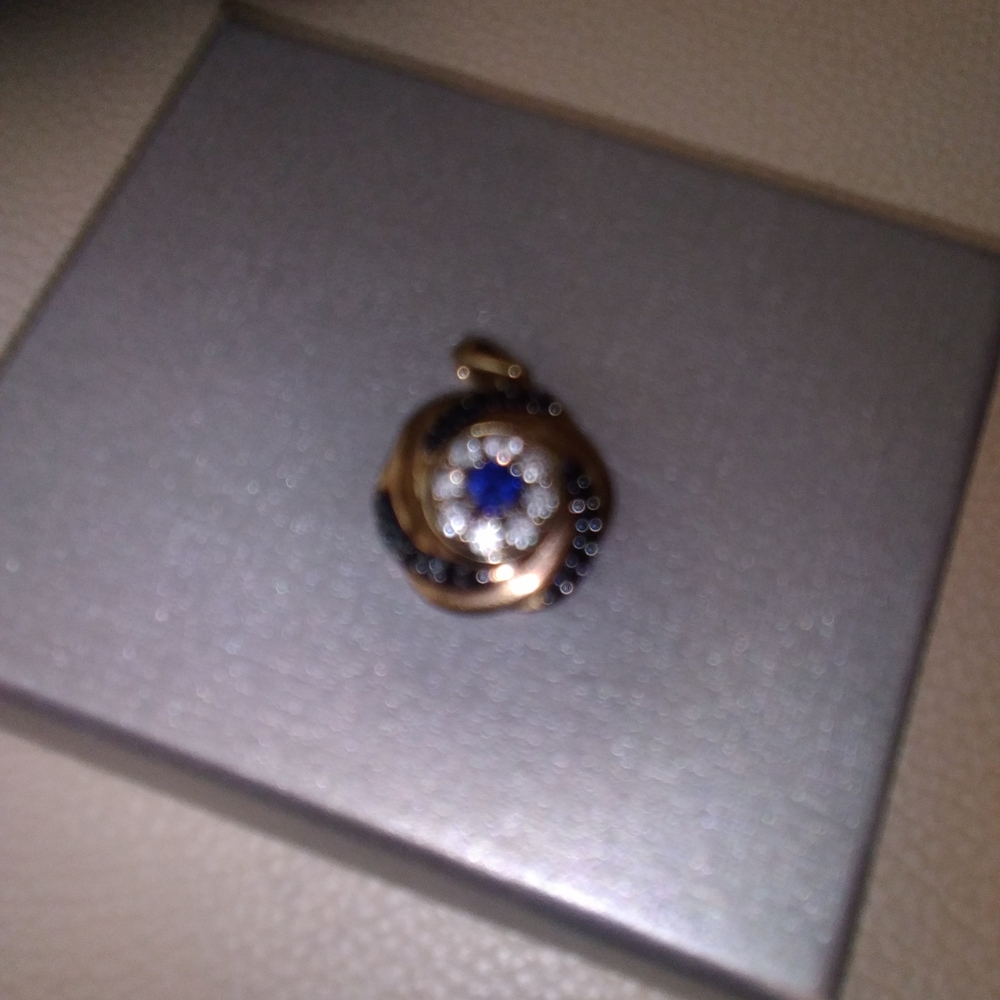 Gold and Blue Crystal Tiger's Eye Pendant
